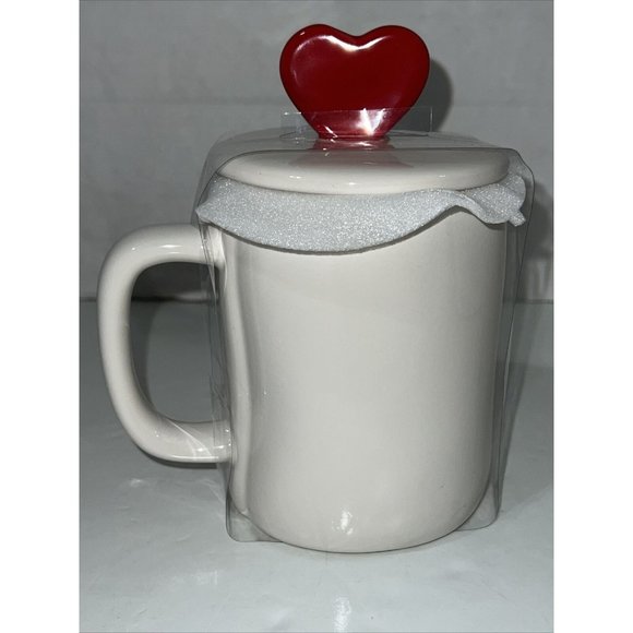 Rae Dunn Coffee Mug Love Bug Ceramic with Heart Top NEW - Picture 10 of 14